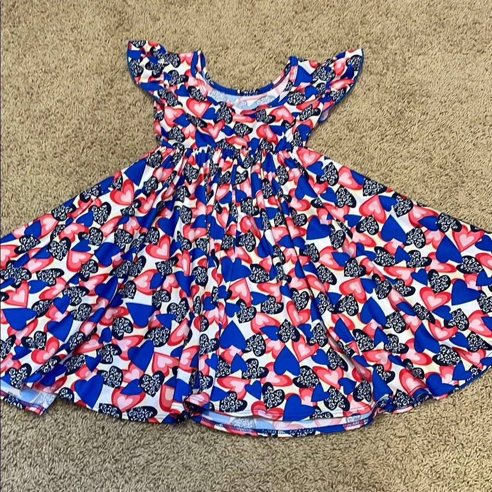Dot dot smile Colorful Heart Pattern Kids Dress